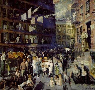 George Wesley Bellows Cliff Dwellers , 1913, oil on canvas. Los Angeles County Museum of Art France oil painting art